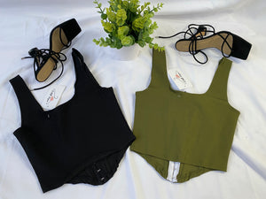 Claire Corset Top (Olive)