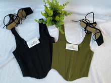 Load image into Gallery viewer, Claire Corset Top (Olive)
